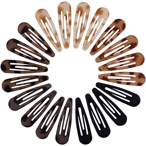 Hair Snap Clips for Women - 20pc Metal Barrettes Set