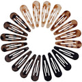 Hair Snap Clips for Women - 20pc Metal Barrettes Set