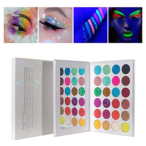 VERONNI 24 Colors Neon Glitter Eyeshadow Palette UV Luminous