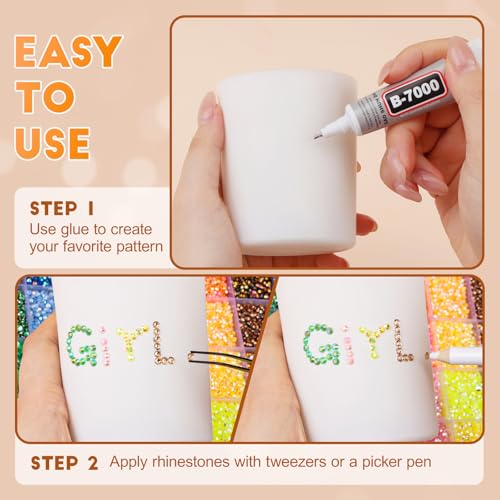50000Pcs Bedazzling Kit 40 Colors 3mm Rhinestones with Glue & Tools