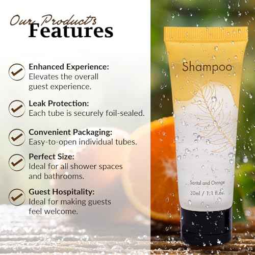 Hotel Shampoo Bulk 1.Oz Each Individually Wrapped Travel Size Shampoo 200 PCS Per Case Leak-proof Hotel Toiletries Bulk
