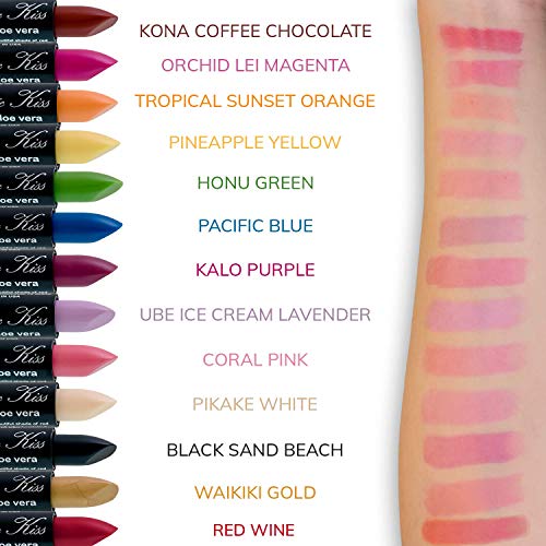 Magic Kiss Lipstick Set Aloe Vera Color Changing 6 Pack MADE IN USA (Yellow)