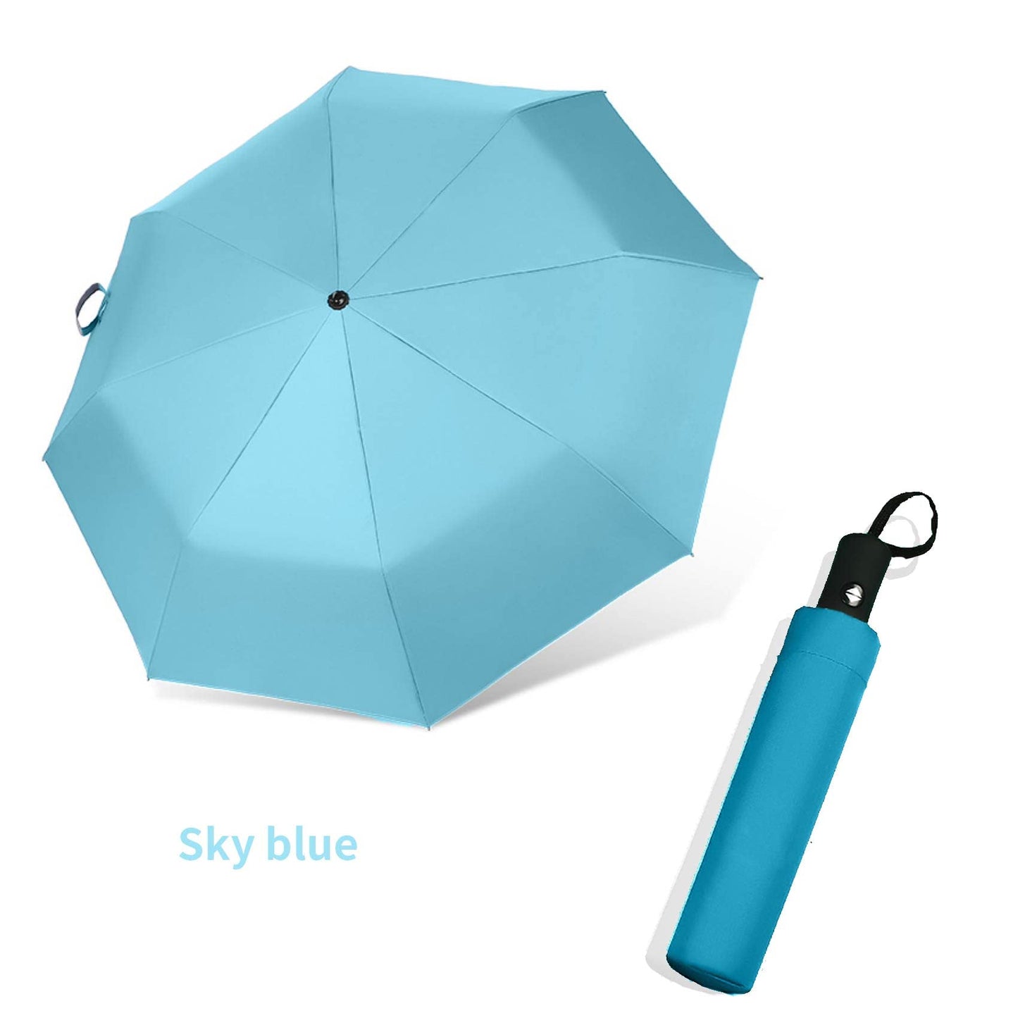 SIEPASA Windproof Travel Compact Umbrella-Automatic Umbrellas for Rain-Compact Folding Umbrella, Travel Umbrella Compact, Small Portable Windproof Umbrellas for Men Women Teenage.(Light Blue)