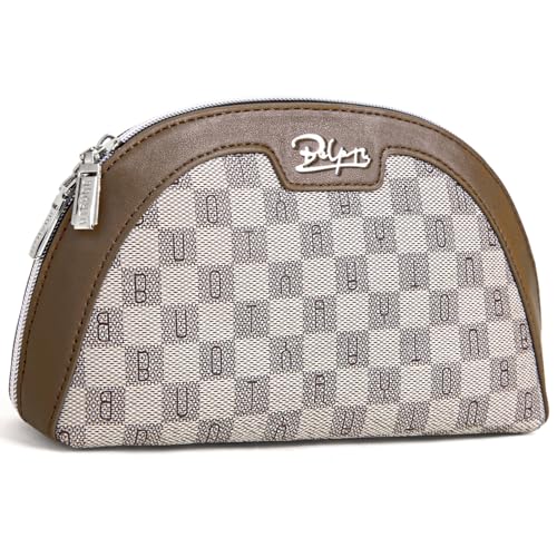 BOYATU Vegan Leather Cosmetic Bag with Mirror