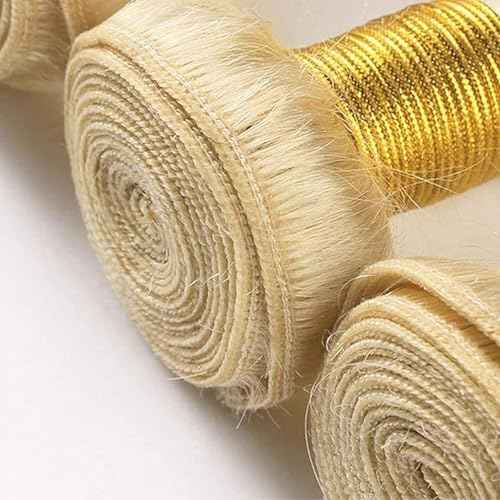 613 Straight Bundles Human Hair 26 28 30 Inch Blonde Bundles Human Hair 3 Bundle 12A Grade 100% Unprocessed Brazilian Virgin Raw Hair Weave Extensions for women