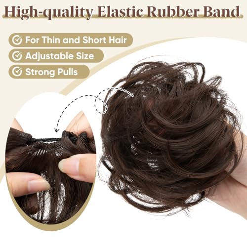 Messy Bun Hair Pieces for Thin Hair - Lightweight Curly Updo