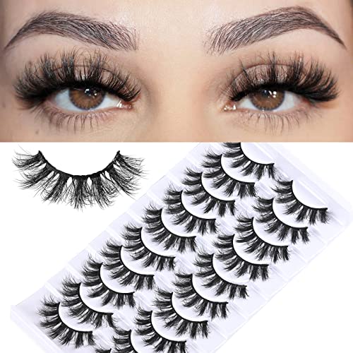 FARRED Eyelashes 12-18mm False Lashes Silk Faux Mink Lash 8D Fluffy Eyelash 10 Pairs Pack Short Lashes