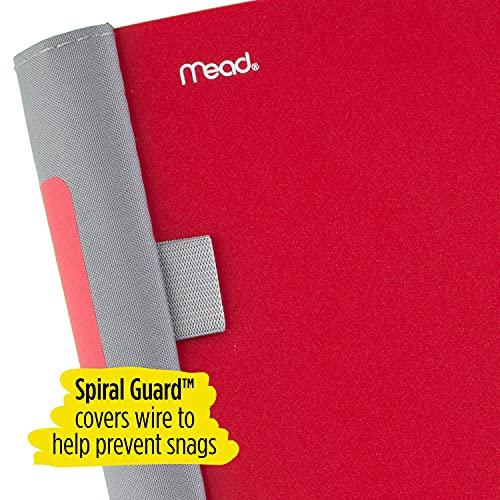 Five Star Spiral Notebook + Study App, 5 Subject, College Ruled Paper, Advance Notebook with Spiral Guard, Movable Tabbed Dividers and Expanding Pockets, 8-1/2" x 11", 200 Sheets, Red (73146)