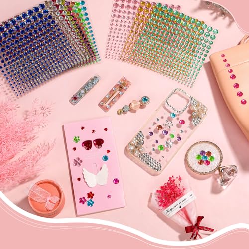 Tidponra 4170 Self Adhesive Rhinestone Gems - 6 Sizes, 15 Colors