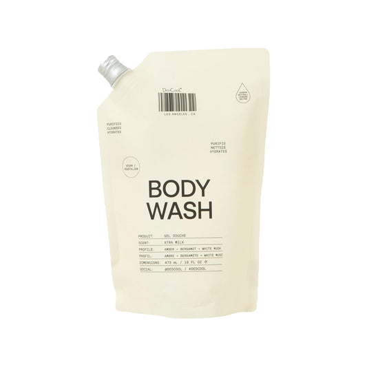 DedCool Body Wash Refill Xtra Milk | Nourishing Vegan Cleanser with Shea Butter, Aloe & Snow Mushroom | Non-Toxic, Carbon-Neutral Formula | Bergamot, White Musk & Amber Scent | 16 fl oz