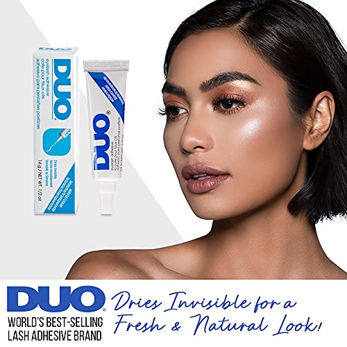 DUO Eyelash Glue ? Clear Lash Adhesive for Strip Lashes, Long-Lasting and Waterproof, 0.5 oz, 2 Pack