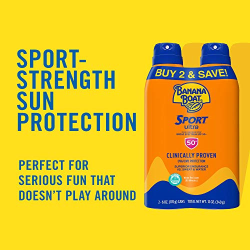 Banana Boat Ultra Sport Reef Friendly Sunscreen Spray, Broad Spectrum SPF 50 & 30, 6 Oz (Pack of 2), Sport Ultra SPF 30 Sunscreen Spray