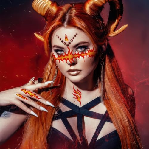 6 Sheets Flame Temporary Tattoo Stickers Waterproof