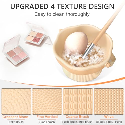Silicone Makeup Brush Cleaner Mat – 3-in-1 Cleaning & Drying Bowl