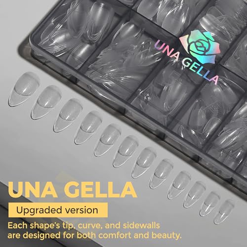 UNA GELLA Medium Almond Nail Tips 240PCS - Soft Gel Press On Nails