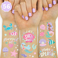 Mermaid Temporary Tattoos - 56 Iridescent Foil Designs for Kids