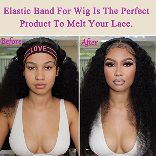 Iraatraa Wig Band Elastic Bands For Wig 3 Pcs Lace Melting Band For Lace Front Wig Bands For Keeping Wigs In Place Edge Wrap To Lay Edges Melt Band For Lace Wigs Edge Band (5 Piece Set, Black Pink)