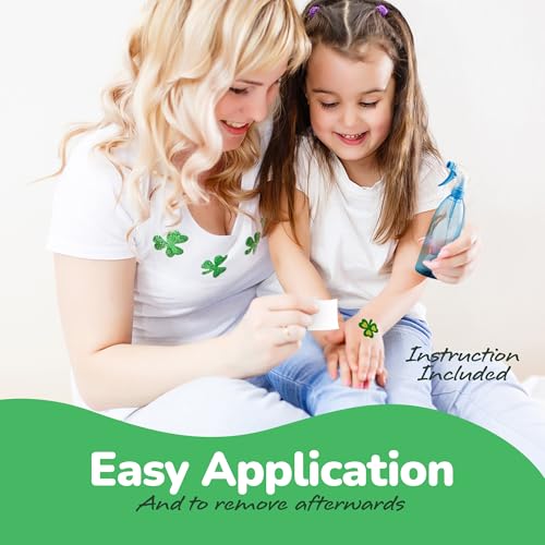 St Patrick's Day Glitter Shamrock Temporary Tattoos - 50 Pack