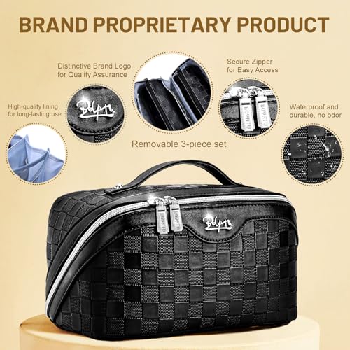 BOYATU Large Capacity Travel Makeup Bag Organizer Set - 3 Pcs
