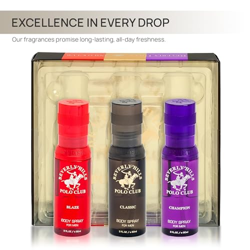 Beverly Hills Polo Club Men's Body Spray Gift Set - 3x3oz