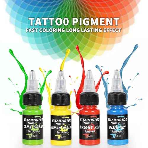 Tattoo Ink Set GTARTISTOO Professional 14 Colors 1/2OZ (15ml) Vegan-Friendly Pigment Tattoo Ink Supplies Ink...