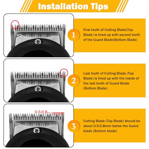 Precision Clipper Replacement Blade, Compatible with Wahl Clippers 2 Holes Adjustable Hair Home Trimmer Parts Blades, Pack of 2