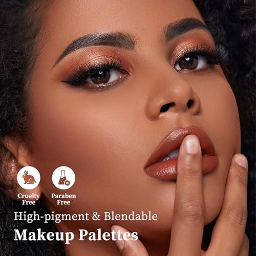 Color Nymph Naked Eyeshadow & Blush Palette Set?Highly Pigmented Blush Highlighter Bronzer Makeup Palettes?Travel Friendly Shimmer Powder Face Pallet
