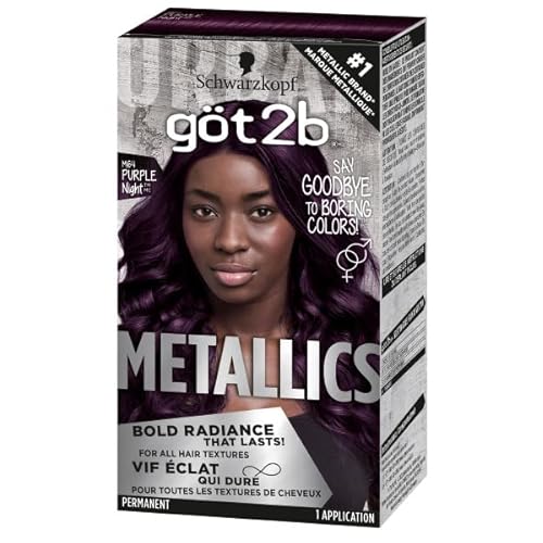 Got2b Metallics Permanent Hair Color, M64 Purple Night Charcoal