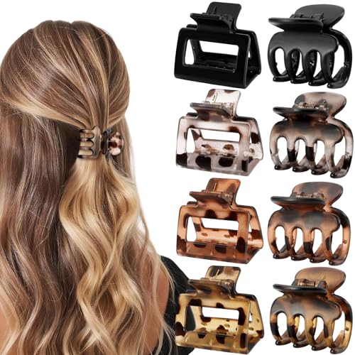Small Claw Clips for Thin Hair, 8 Pack Mixed Styles