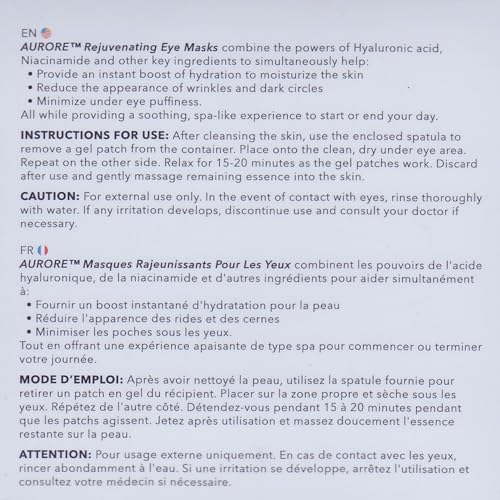 AURORE Under Eye Patches with Hyaluronic Acid, Collagen, Niacinamide - for Puffy Eyes, Dark Circles, Wrinkles, Fine Lines - Hydrating & Brightening, 30 pairs (60 gel patches) - Rejuvenating Eye Masks