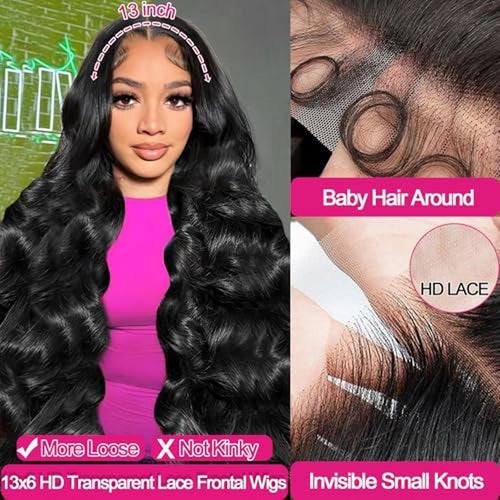 13x6 Lace Front Wig Human Hair 180% Density Body Wave