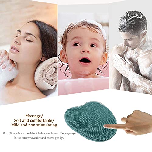 2-Pack Silicone Shower Brush - Body Scrubber & Face Exfoliator