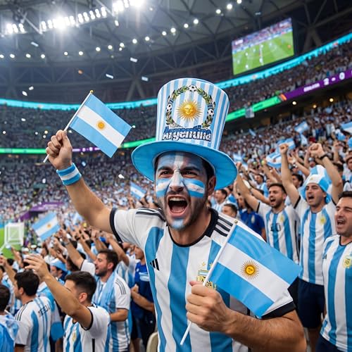 Argentina World Cup Soccer Fan Set - 3PCS Cheering Kit with Hat & Tattoos