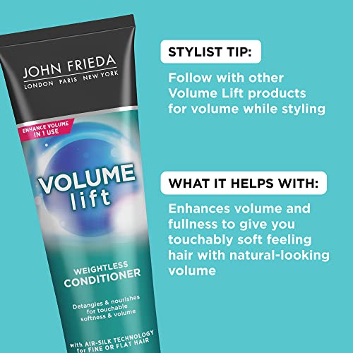 John Frieda Volume Lift Hair Conditioner, Safe for Color-Treated Hair, for Fine or Flat Hair, 8.45 Ounces (Pack of 2)