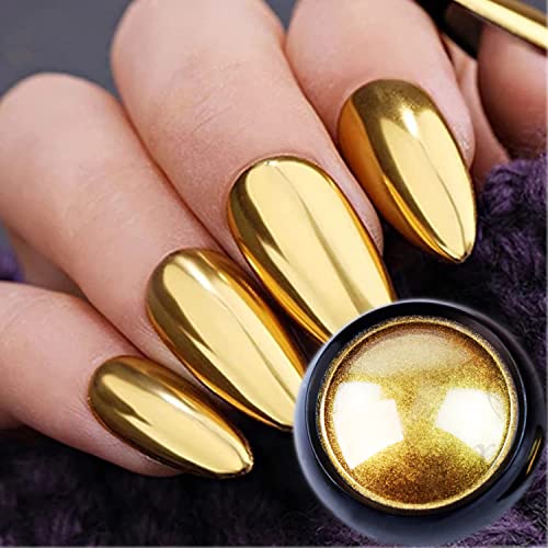 Gold Chrome Nail Powder for Mirror Effect Nail Art - Variation of THIS listing