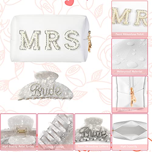 Bride to Be Gift Set - Makeup Bag, Slippers & Hair Clip