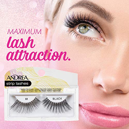 Andrea Strip Lashes Style 23 - Black, 4 Pair Reusable Human Hair