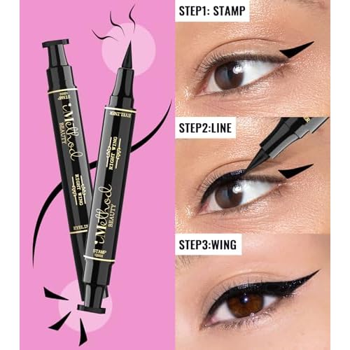 iMethod Winged Eyeliner Stamp - 2 Pens, Perfect Wing Cat Eye Liner, Waterproof & Smudge-proof, 10 mm