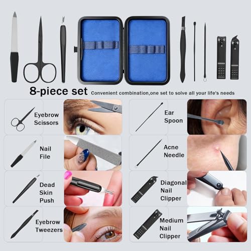 8-Pc Manicure Set – Professional Nail Care Kit with Case