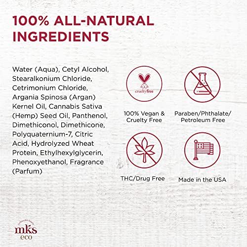 Earthly Body MKS eco Hydrate Conditioner - Nourish & Moisturize Hair, Protect Against Breakage - Moroccan Argan Oil, Hemp Seed Oil - Vegan, Cruelty Free