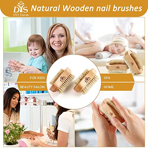 Natural Wooden Nail Brush Set with Boar Bristles for Hands & Feet