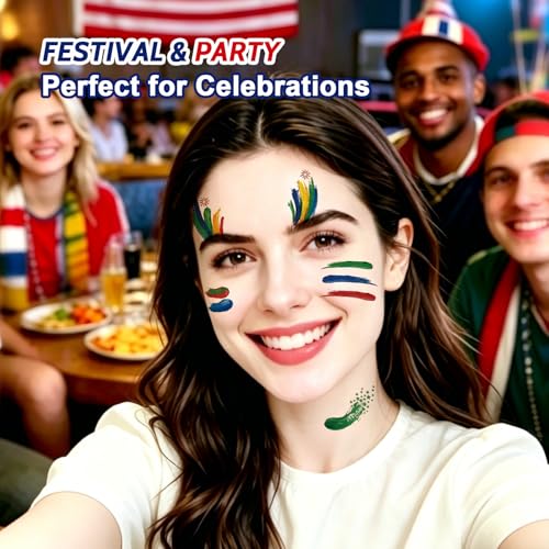 2026 World Cup Face Stickers - Waterproof Argentina Flag Tattoos