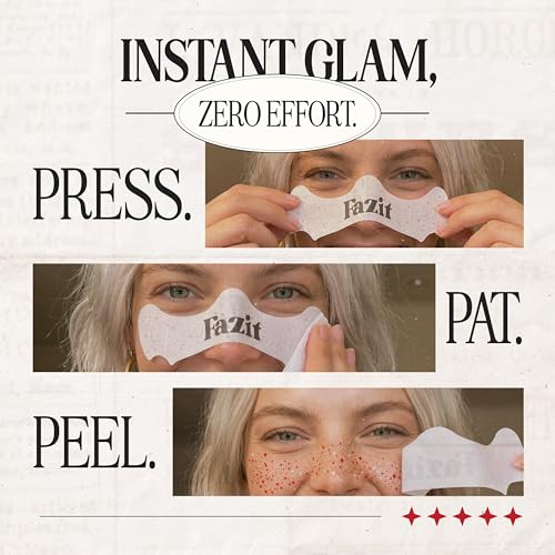 Fazit England Soccer Glitter Makeup Patches - Waterproof Face Stickers (6 Pack)