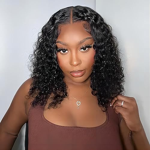 ISEE Glueless Bob Wig Human Hair Water Wave 10"
