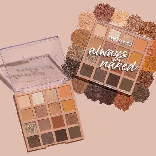 wet n wild Always Naked Palette, Nude Neutral Eye Makeup, Blendable, Warm And Cool Nude Pigments, Matte, Shimmer, Glitter, Creamy Smooth