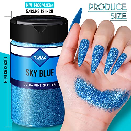 Blue Fine Glitter 140G - Craft & Cosmetic Shaker Jar
