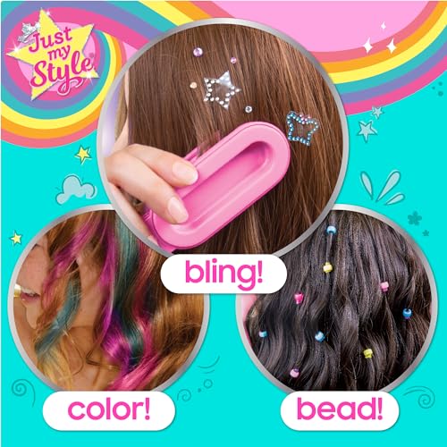 Just My Style 4-in-1 Hair Styler Kit with Gems, Beads & Chalk