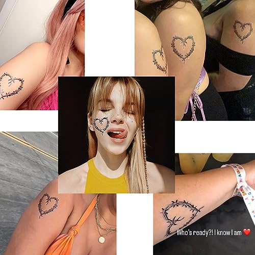 Karol Temporary Tattoos 20pcs Heart Themes Waterproof