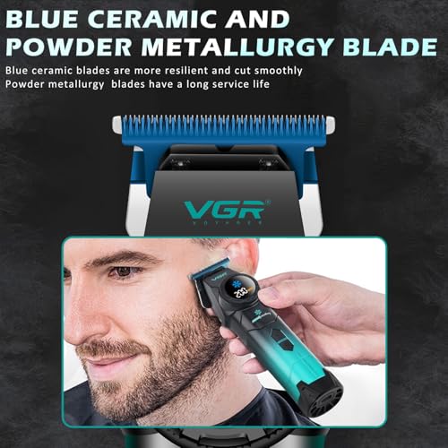 VGR 946 Professional Hair Trimmer for Men - T-Blade, 8000 RPM, 200 Min Runtime