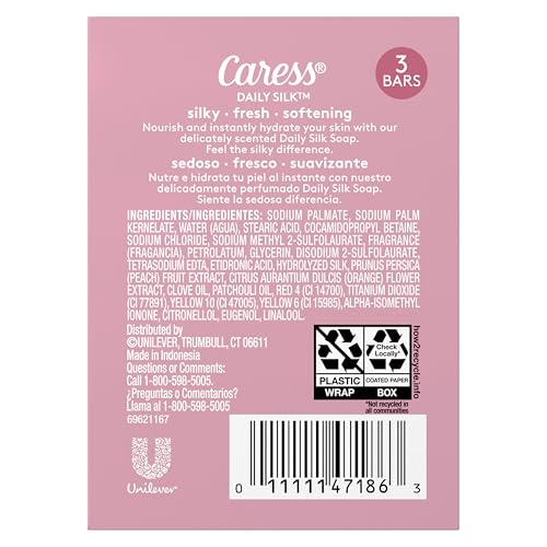 Caress Beauty Bar Soap For Noticeably Silky Soft Skin Daily Silk Extract and Floral Oil Essence 3.15 oz,(Pack of 6)